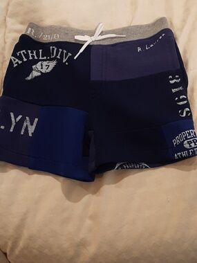 Ralph Lauren Patchwork 24M Navy and Gray Athletic Shorts NWT